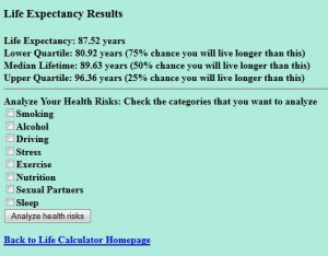 Wharton Life Expectancy Calculator