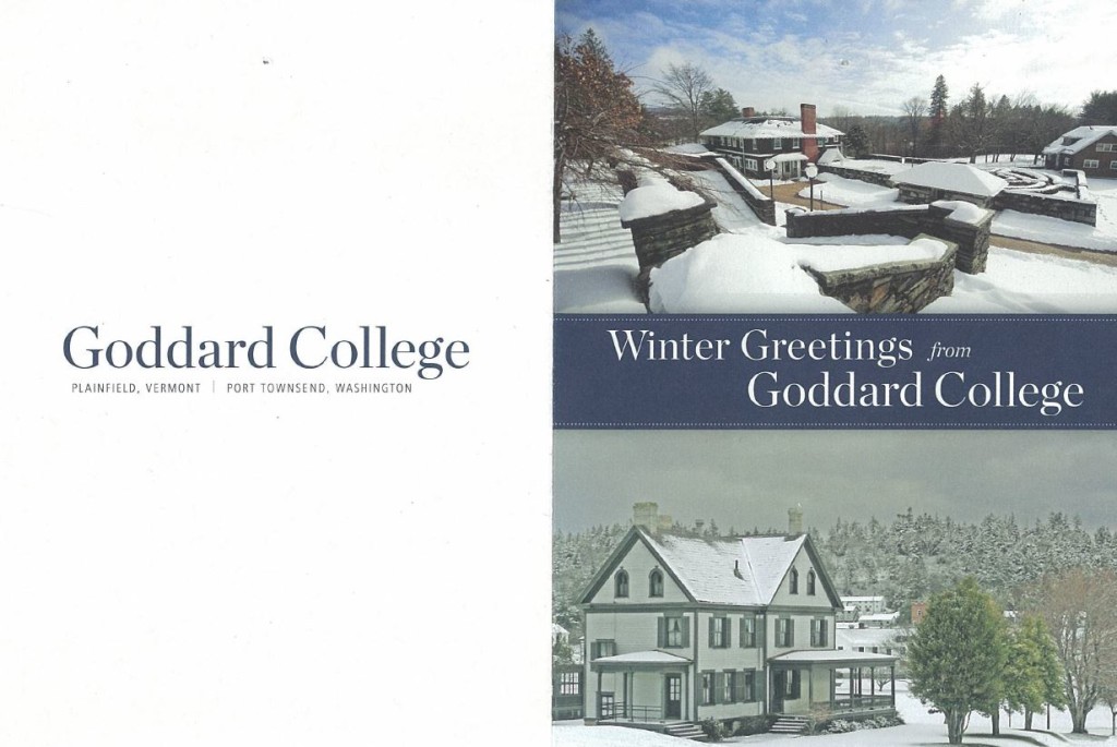 Goddard College Holiday Greeting Card Cover and Back