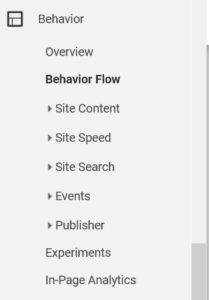 Google Analytics Behavior Flow