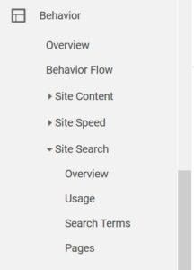 Google Analytics Search Terms
