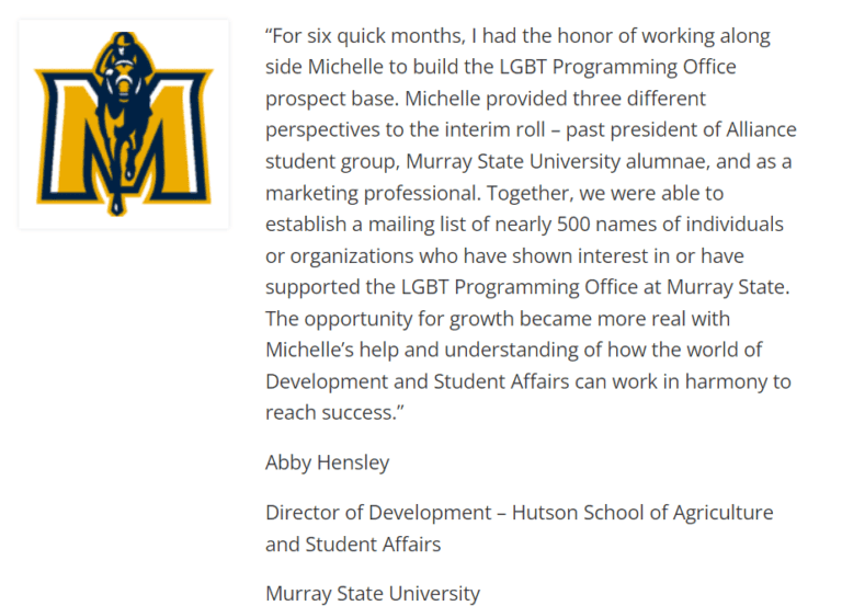 Recommendation Abby Hensley at Murray State University
